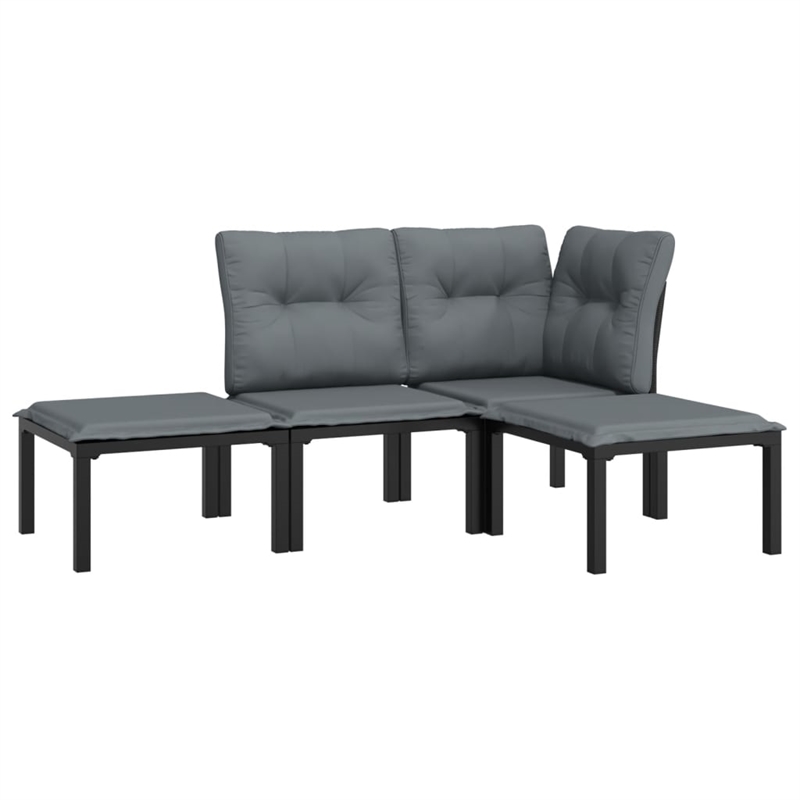 vidaXL Garden Lounge Set in Black/Gray