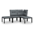 vidaXL Garden Lounge Set in Black/Gray