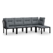 vidaXL 5 Piece Poly Rattan Garden Lounge Set in Black/Gray