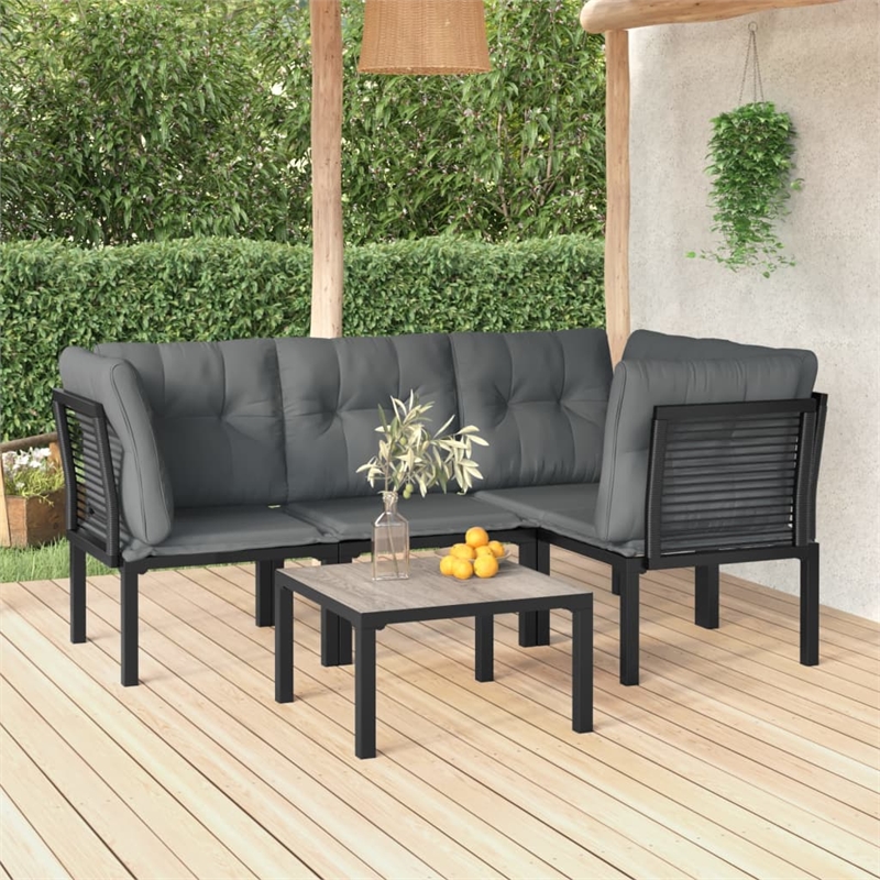 vidaXL 5 Piece Garden Lounge Set in Black/Gray