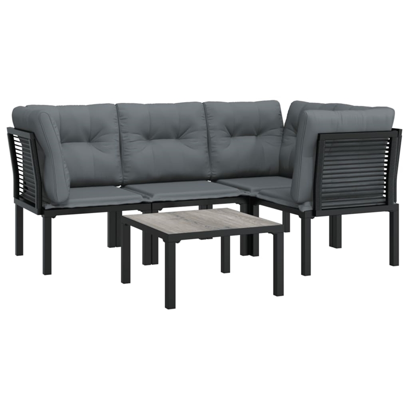 vidaXL 5 Piece Garden Lounge Set in Black/Gray