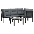 vidaXL 5 Piece Garden Lounge Set in Black/Gray