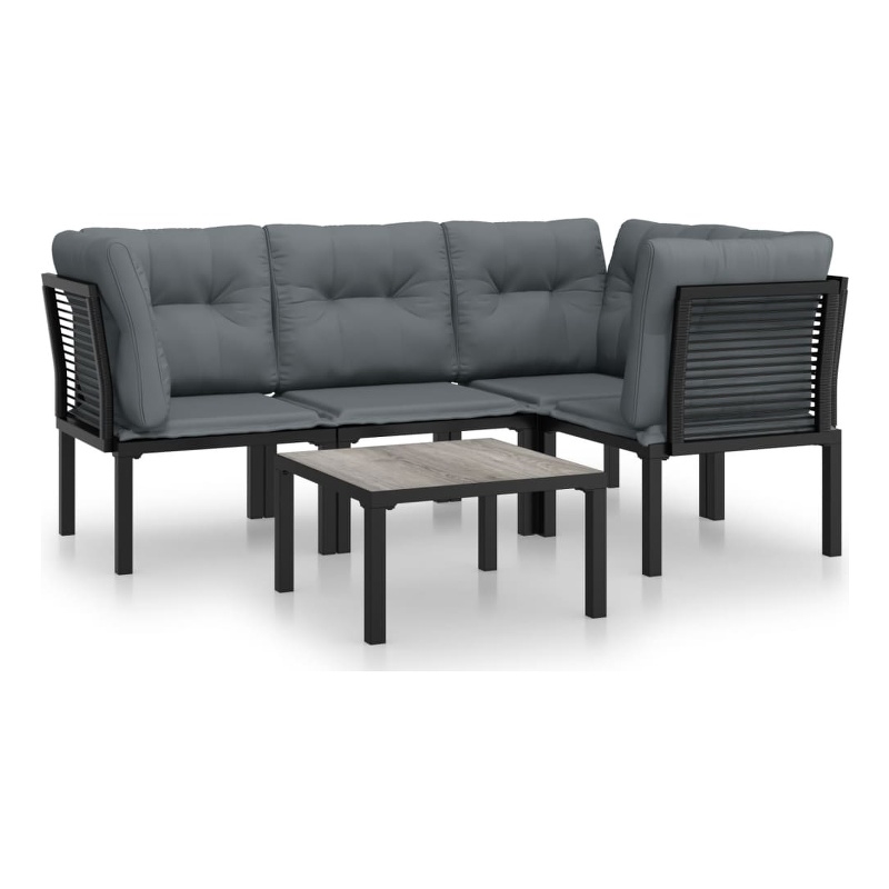 vidaXL 5 Piece Garden Lounge Set in Black/Gray