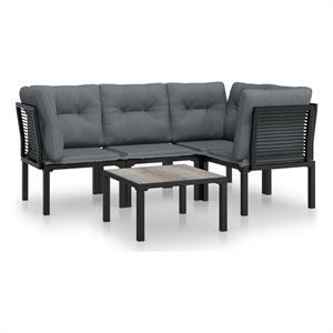 vidaXL 5 Piece Garden Lounge Set in Black/Gray