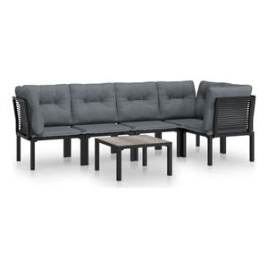 vidaXL 6 Piece Garden Lounge Set in Black/Gray