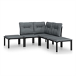 vidaXL 5 Piece Poly Rattan Small Garden Lounge Set in Black/Gray