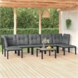 vidaXL 8 Piece Poly Rattan Garden Lounge Set in Black/Gray