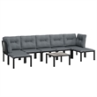 vidaXL 8 Piece Poly Rattan Garden Lounge Set in Black/Gray