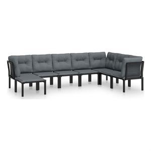 vidaXL 8 Piece Garden Lounge Set in Black/Gray