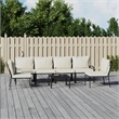 vidaXL 7 Piece Steel Lounge Set in Black