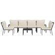 vidaXL 7 Piece Steel Lounge Set in Black