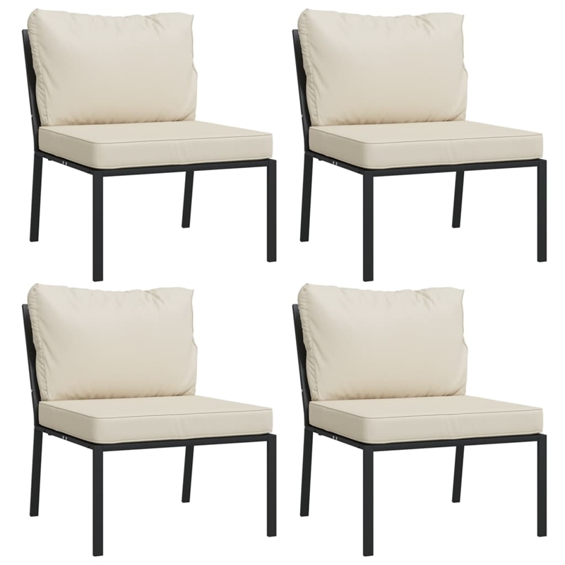 vidaXL 7 Piece Steel Lounge Set in Black