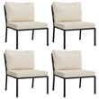 vidaXL 7 Piece Steel Lounge Set in Black