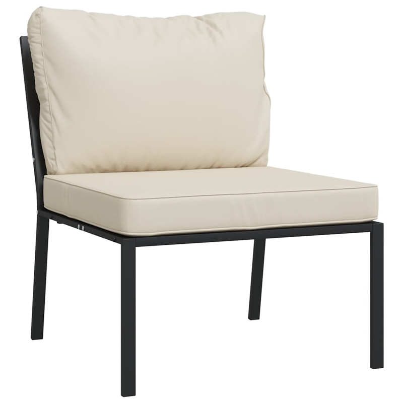 vidaXL 7 Piece Steel Lounge Set in Black