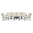 vidaXL 7 Piece Steel Lounge Set in Black