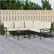 vidaXL 6 Piece Steel Lounge Set in Black