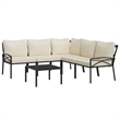 vidaXL 6 Piece Steel Lounge Set in Black