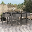 vidaXL 9 Piece Bar Set in Black/Gray
