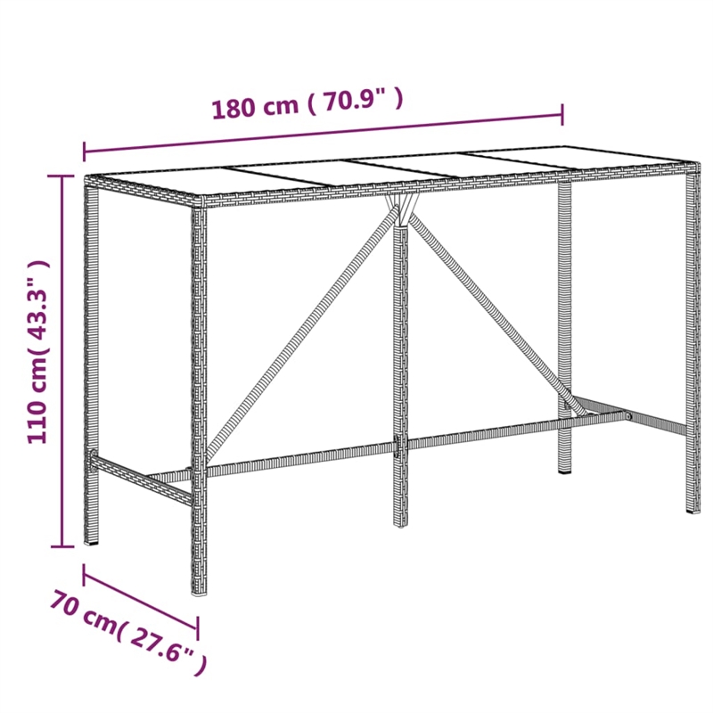 vidaXL 9 Piece Bar Set in Black/Gray