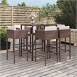 vidaXL 7 Piece Bar Set in Brown