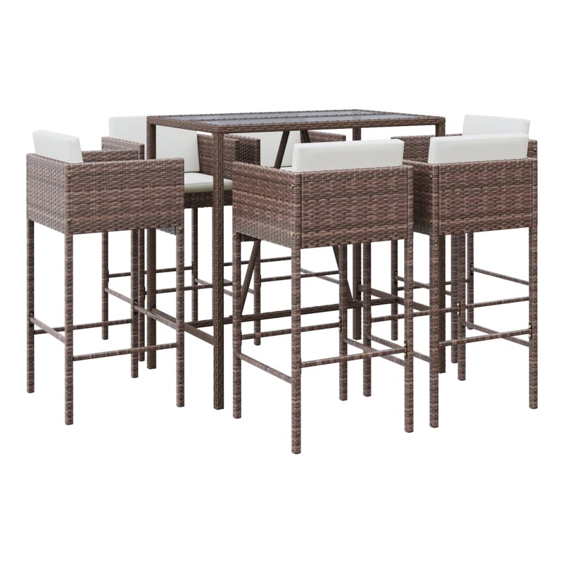 vidaXL 7 Piece Bar Set in Brown