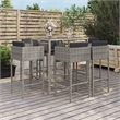 vidaXL 7 Piece Steel Bar Set in Black/Gray
