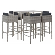 vidaXL 7 Piece Steel Bar Set in Black/Gray