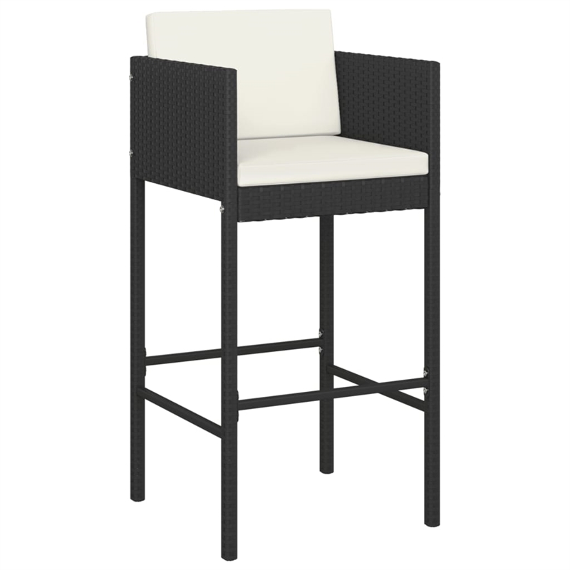vidaXL Steel Large Bar Set in Black/White/Cream