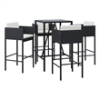 vidaXL Steel Large Bar Set in Black/White/Cream