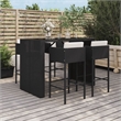 vidaXL 5 Piece Steel Bar Set in Black/White/Cream