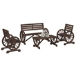 vidaXL 4 Piece Wood Standard Garden Lounge Set
