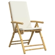 vidaXL 3 Piece Bamboo Small Bistro Set in White/Cream