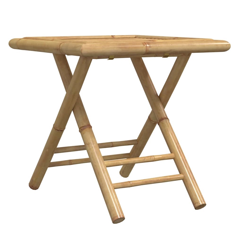 vidaXL 3 Piece Bamboo Small Bistro Set in White/Cream
