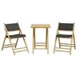 vidaXL 3 Piece Bamboo Bistro Set in Gray/Natural