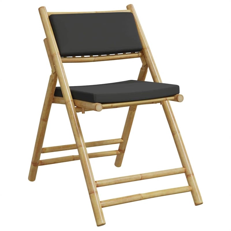 vidaXL 3 Piece Bamboo Bistro Set in Gray/Natural