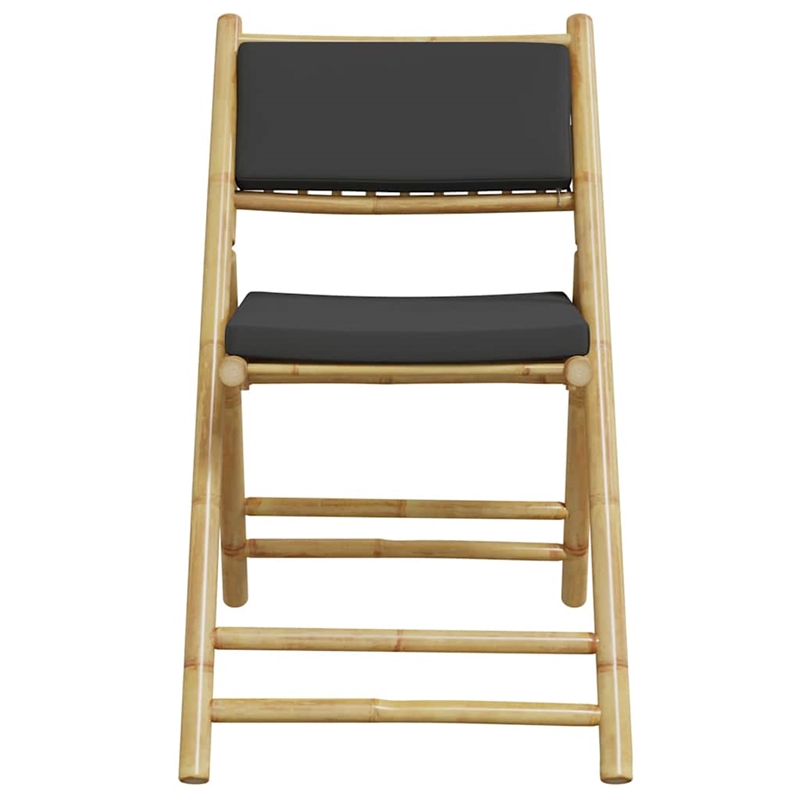 vidaXL 3 Piece Bamboo Bistro Set in Gray/Natural