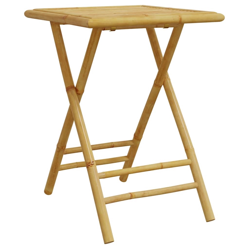 vidaXL 3 Piece Bamboo Bistro Set in Gray/Natural