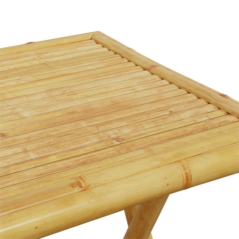 vidaXL 3 Piece Bamboo Bistro Set in Gray/Natural