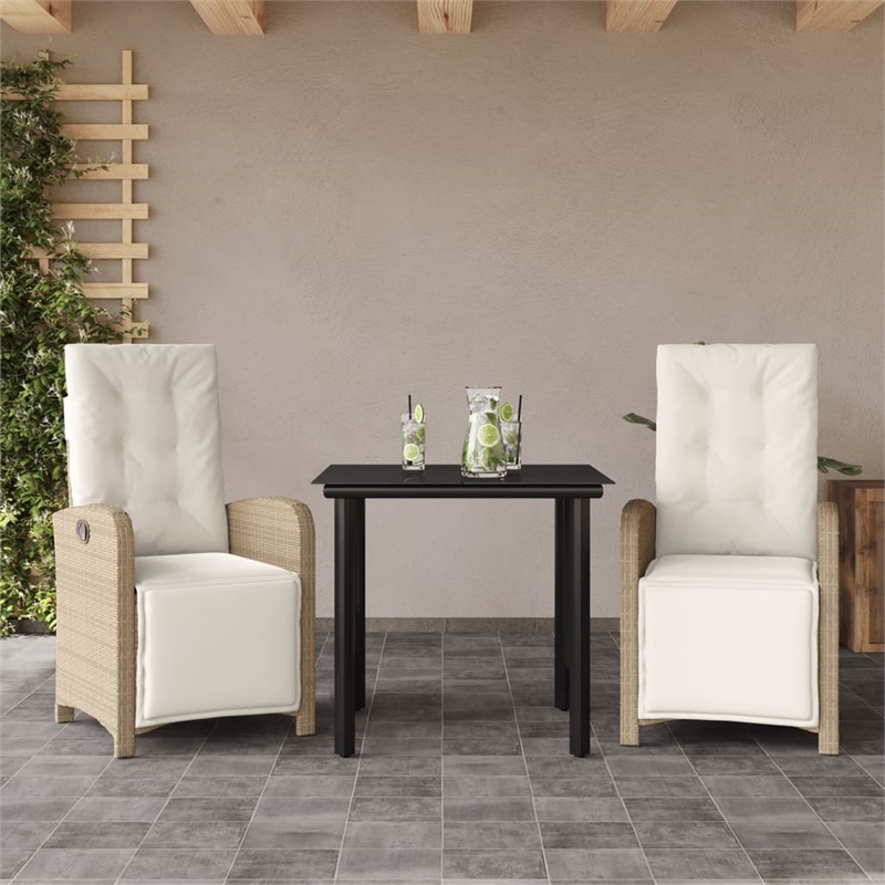 vidaXL Bistro Set in Black/White/Cream/Beige