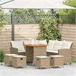 vidaXL 6 Piece Steel Small Sofa Set in White/Cream/Beige