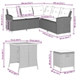 vidaXL 6 Piece Steel Small Sofa Set in White/Cream/Beige