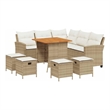 vidaXL 6 Piece Steel Small Sofa Set in White/Cream/Beige