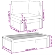 vidaXL Solid Acacia Wood Sofa Set in White/Cream/Natural
