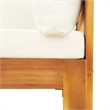 vidaXL Solid Acacia Wood Sofa Set in White/Cream/Natural