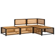 vidaXL 4 Piece Solid Acacia Wood Medium Sofa Set in Natural