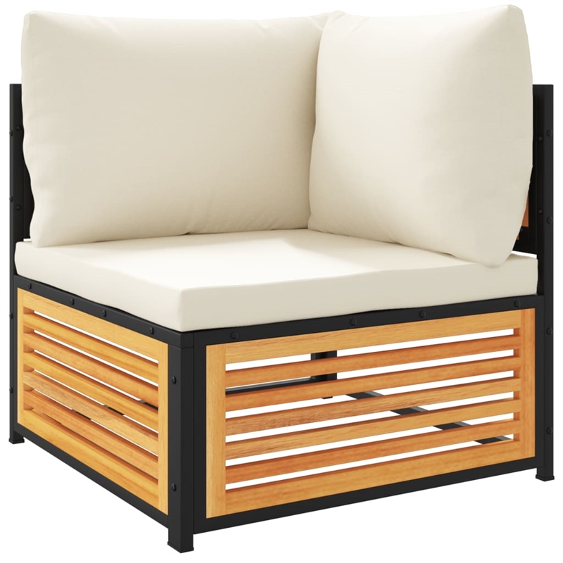 vidaXL 4 Piece Solid Acacia Wood Medium Sofa Set in Natural