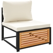vidaXL 4 Piece Solid Acacia Wood Medium Sofa Set in Natural
