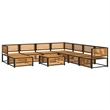 vidaXL 9 Piece Solid Acacia Wood Sofa Set in White/Cream
