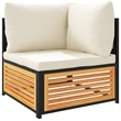 vidaXL 9 Piece Solid Acacia Wood Sofa Set in White/Cream