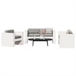 vidaXL 2 Piece Wood Small Garden Lounge Set in White